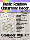 Classroom Decor {Rustic Rainbow} Calendar Wall Kit || Editable