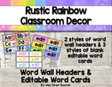 Classroom Decor {Rustic Rainbow} Word Wall Headers & Cards