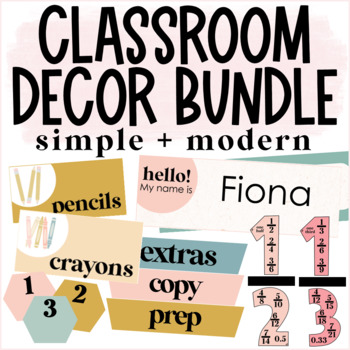 Preview of Classroom Decor - Simple, Modern, and Calm - Muted + Aesthetic Color Palette