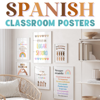 Preview of Spanish Counseling Posters Calm Corner Classroom Decor Sign SEL Therapy BUNDLE