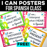 Classroom Decor Spanish Class I Can Statements FREE editab