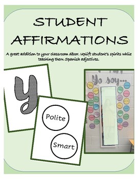 Preview of Classroom Decor, Student Affirmations