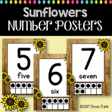 Classroom Decor Sunflower Number Posters 0-20