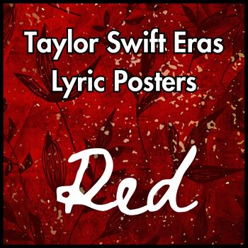 Classroom Decor | Taylor Swift Eras Lyrics Posters | Red Era by ...