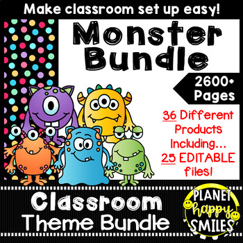 Classroom Decor Theme Bundle ~ Monster