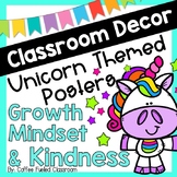 Classroom Decor Unicorn Posters Growth Mindset posters Kin