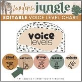 Modern Jungle Classroom Decor | Voice Level Chart | Editable