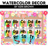 Classroom Decor Watercolors Bundle - Labels, Alphabet Line