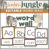 Modern Jungle Theme | Word Wall | Word Cards | Editable