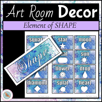 Preview of Art Classroom Decor ART ELEMENTS OF SHAPE Bulletin Board with 12x shape labels