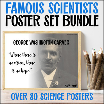 Preview of Classroom Decor for Middle School Science - Famous Scientists Poster Collection