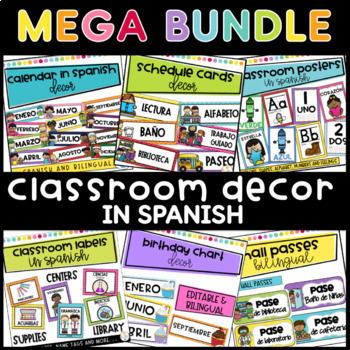 Preview of Class Decor in Spanish MEGA BUNDLE - Classroom Decor