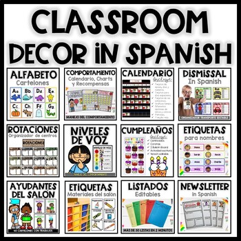 Preview of Classroom Decor in Spanish | Regreso a clases | Back to School in Spanish