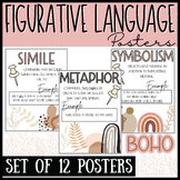 Classroom Decor -- Figurative Language Posters BOHO theme