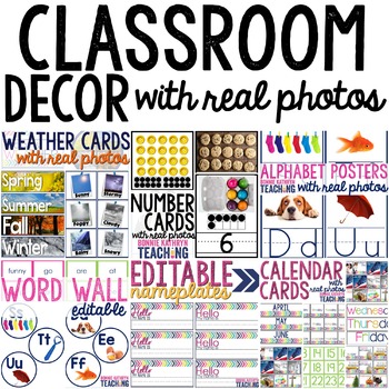 Preview of Classroom Decor with Real Photos