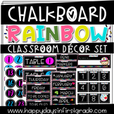 Classroom Decoration {CHALKBOARD RAINBOW] EDITABLE