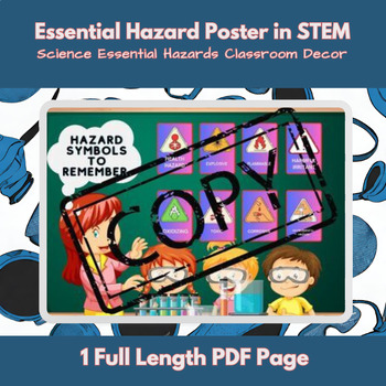 Preview of STEM Decor : Decoration & Bulletin Board Poster : High School Science Hazards