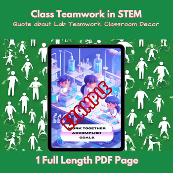 Preview of Elementary Science Lab Teamwork Classroom Decor Bulletin Board and Poster