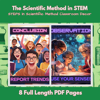 Preview of STEM Junior High School Classroom Decoration & Bulletin Board Scientific Method