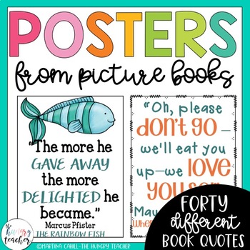 Preview of Classroom Decorations Inspirational Character Quote Posters from Picture Books