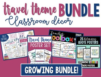 Preview of Classroom Decorations and Syllabus BUNDLE: Travel Theme