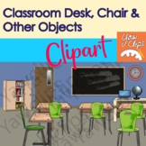Classroom Desk, Chair and other Objects | Classroom Clipart