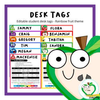 Christmas Desk Name Tags - Editable