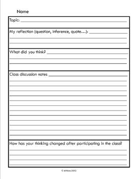 Preview of Classroom Discussion Worksheet