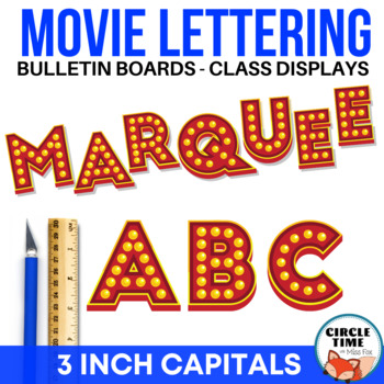 Preview of Classroom Display Lettering, Printable Hollywood Decor, Bulletin Board, Marquee