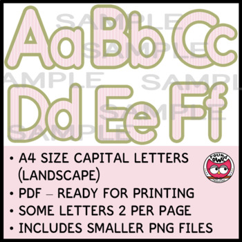 Classroom Alphabet Display Letters - Hint of Pink by Round Owl Resources