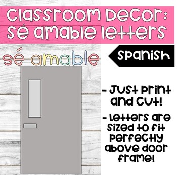 Preview of Classroom Door Decor: "Se Amable" (FREEBIE!!)