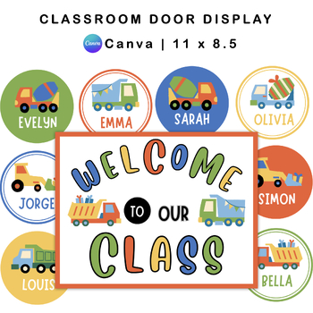 Classroom Door Display - Blue Transportation Theme | Editable by ...