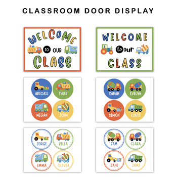 Classroom Door Display - Blue Transportation Theme 