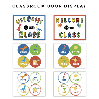 Classroom Door Display - Dinosaur Party Theme | Editable by KJunResource