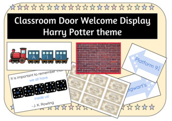 Preview of Welcome Display - Classroom Door Display - Harry Potter - NEW editable Word Doc