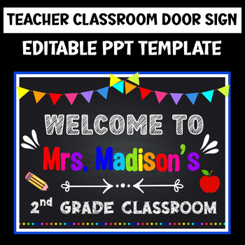 Preview of Classroom Door EDITABLE Teacher Name Sign Back to School Teacher Class Door Tag