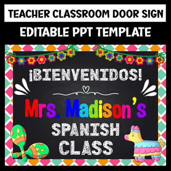 Preview of Classroom Door EDITABLE Teacher Name Sign Back to School Teacher Class Door Tag