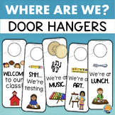 Where Are We? Classroom Door Signs Doorknob Hangers