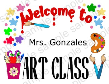 Preview of Classroom Door Sign, Art Class
