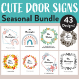Classroom Door Sign Seasonal Bundle | Back to School Decorations