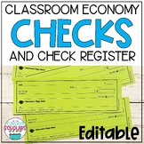 Classroom Economy Checks and Bank Register EDITABLE