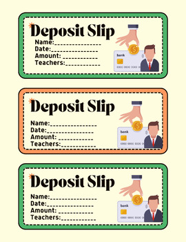 Preview of Classroom Economy Deposit Slip