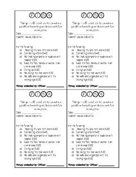 Preview of Classroom Economy Fines and Bonuses