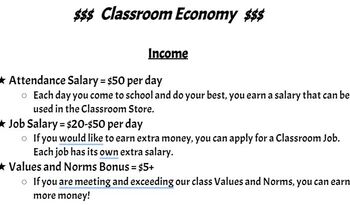 Preview of Classroom Economy Guildlines