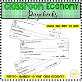Classroom Economy Paychecks editable