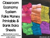 Classroom Economy System Fake Money Printable & Bank Data Sheets