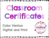 Classroom End of Year Awards/Certificates PDF (Color Version)