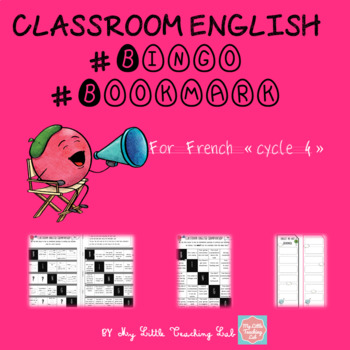 Preview of Classroom English #bingo and #bookmark for "cycle 4"