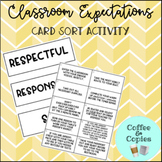 Classroom Expectations Card Sort - EFFORTLESS PRINT AND GO