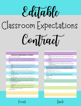 Preview of Classroom Expectations Contract